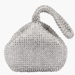 Luxe | Silver Crystal Mesh Knot Bag – Glamorous & Eye - Catching - in Gold | Arvea Bags