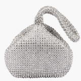 Luxe | Silver Crystal Mesh Knot Bag – Glamorous & Eye - Catching - in Gold | Arvea Bags