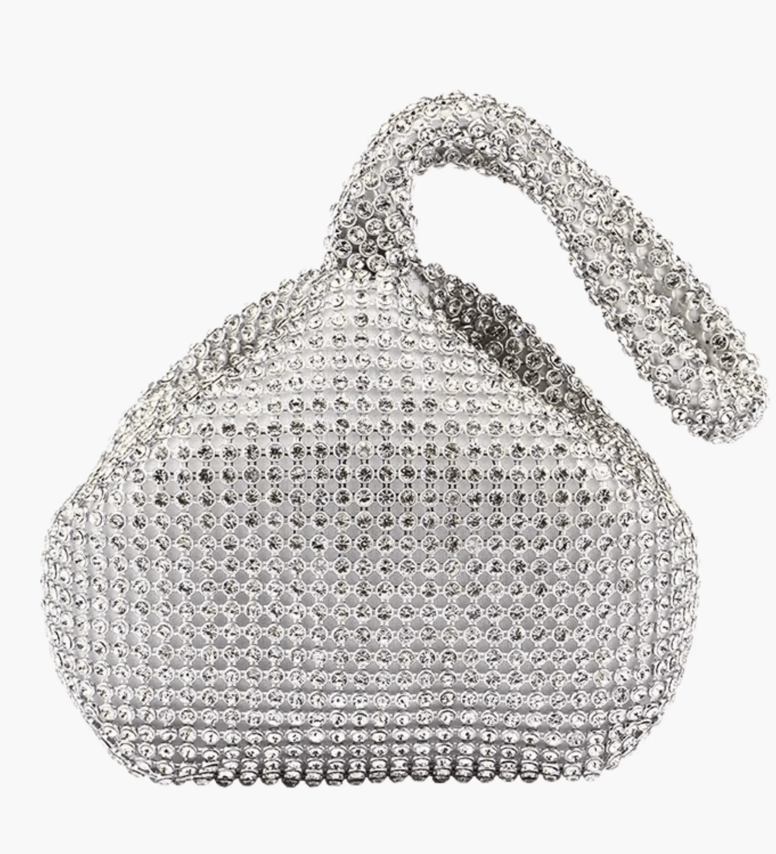 Luxe | Silver Crystal Mesh Knot Bag – Glamorous & Eye - Catching - in Gold | Arvea Bags