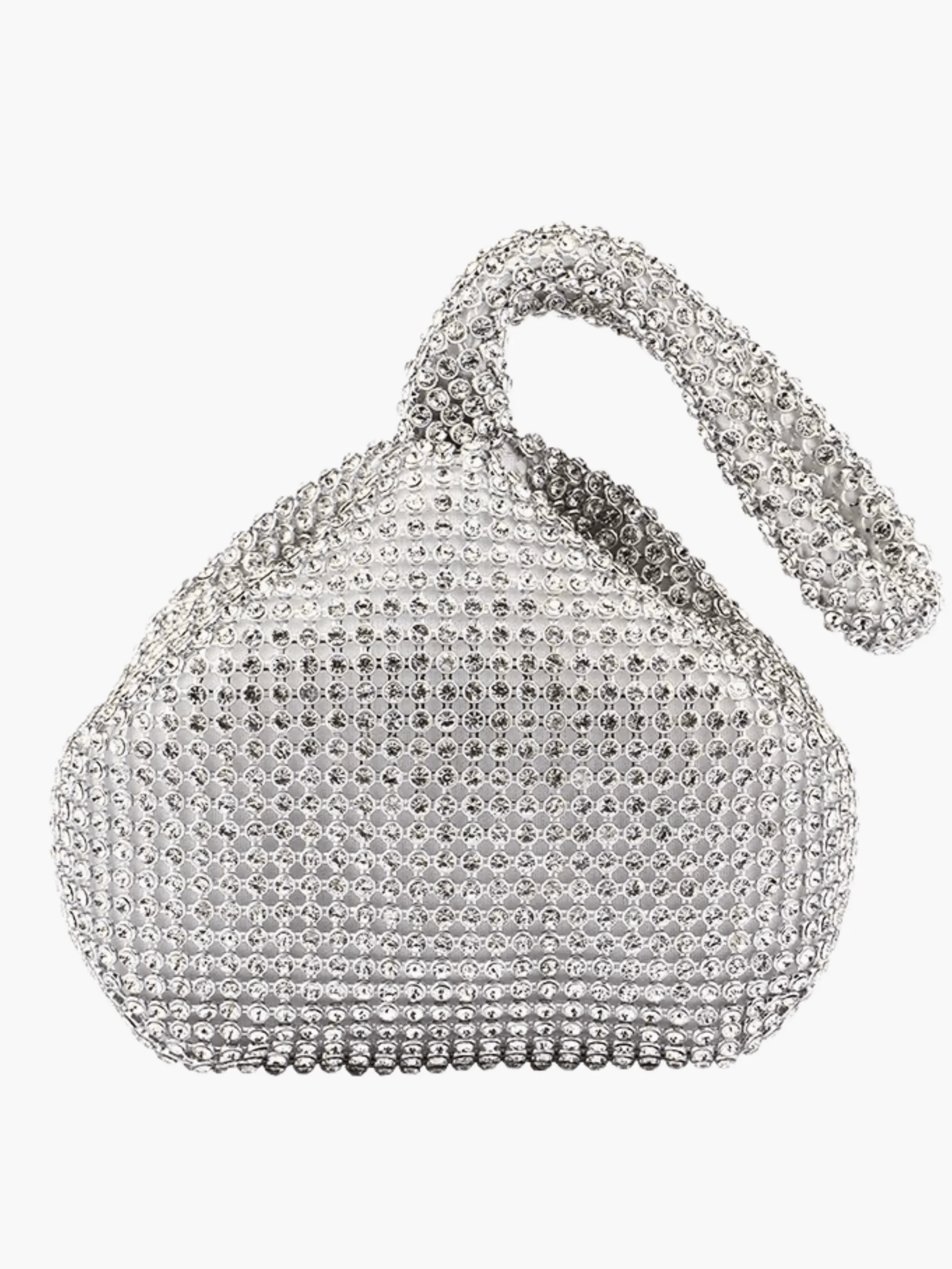 Luxe | Silver Crystal Mesh Knot Bag – Glamorous & Eye - Catching - in Gold | Arvea Bags