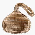 Luxe | Silver Crystal Mesh Knot Bag – Glamorous & Eye - Catching - in Gold | Arvea Bags