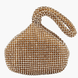 Luxe | Silver Crystal Mesh Knot Bag – Glamorous & Eye - Catching - in Gold | Arvea Bags