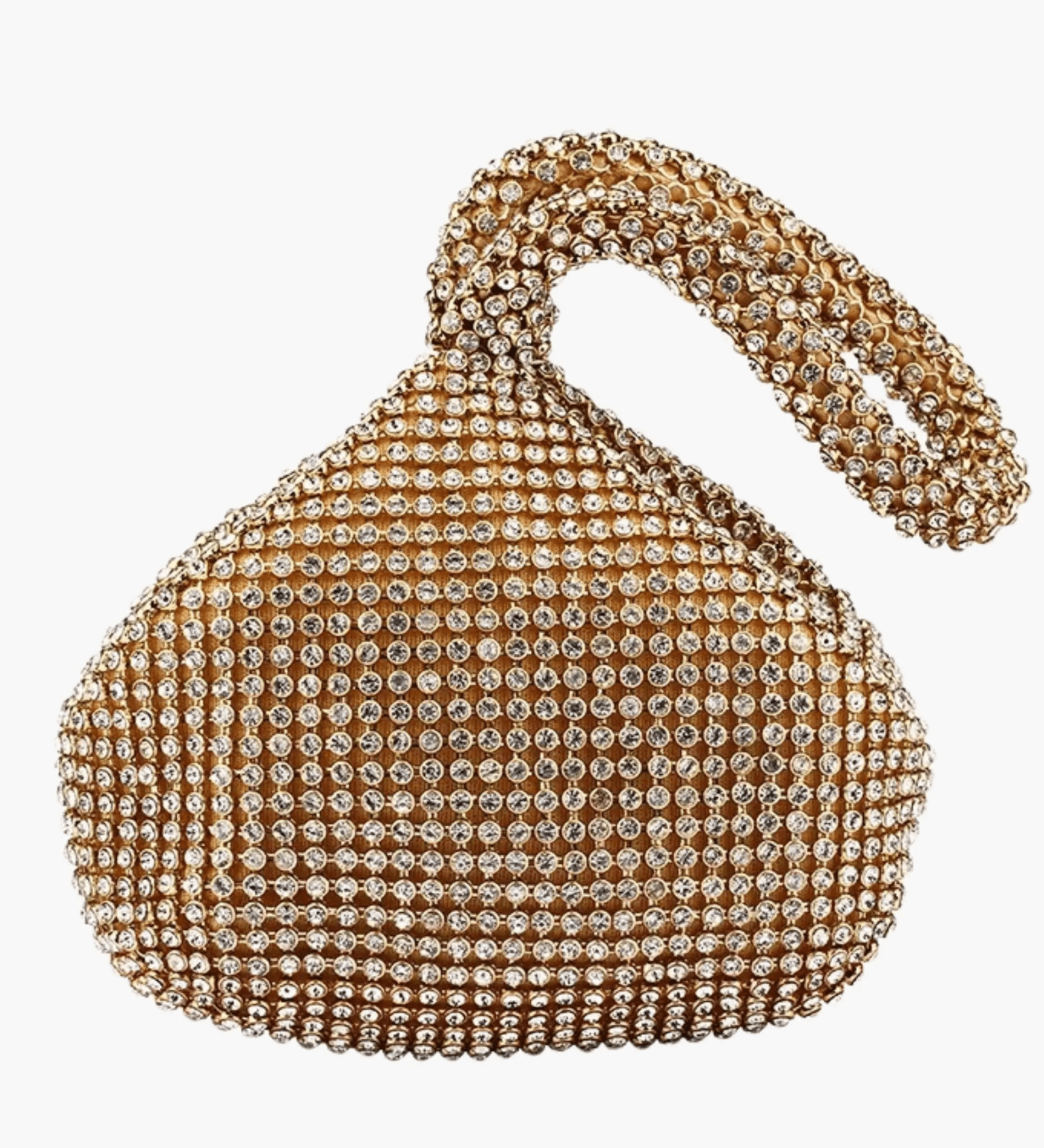 Luxe | Silver Crystal Mesh Knot Bag – Glamorous & Eye - Catching - in Gold | Arvea Bags