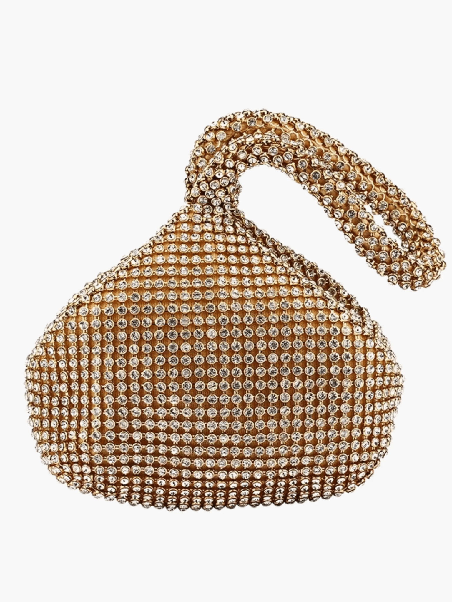 Luxe | Silver Crystal Mesh Knot Bag – Glamorous & Eye - Catching - in Gold | Arvea Bags