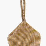 Luxe | Silver Crystal Mesh Knot Bag – Glamorous & Eye - Catching - in Gold | Arvea Bags