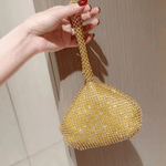 Luxe | Silver Crystal Mesh Knot Bag – Glamorous & Eye - Catching - in Gold | Arvea Bags