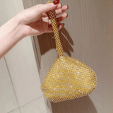 Luxe | Silver Crystal Mesh Knot Bag – Glamorous & Eye - Catching - in Gold | Arvea Bags