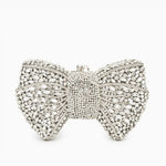 Luxury Crystal Bow Purse – Chic, Glamorous & Event - Perfect - in Silver | Arvea Bags