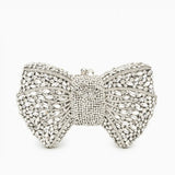 Luxury Crystal Bow Purse – Chic, Glamorous & Event - Perfect - in Silver | Arvea Bags