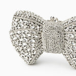 Luxury Crystal Bow Purse – Chic, Glamorous & Event - Perfect - in Silver | Arvea Bags