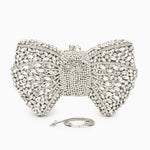 Luxury Crystal Bow Purse – Chic, Glamorous & Event - Perfect - in Silver | Arvea Bags