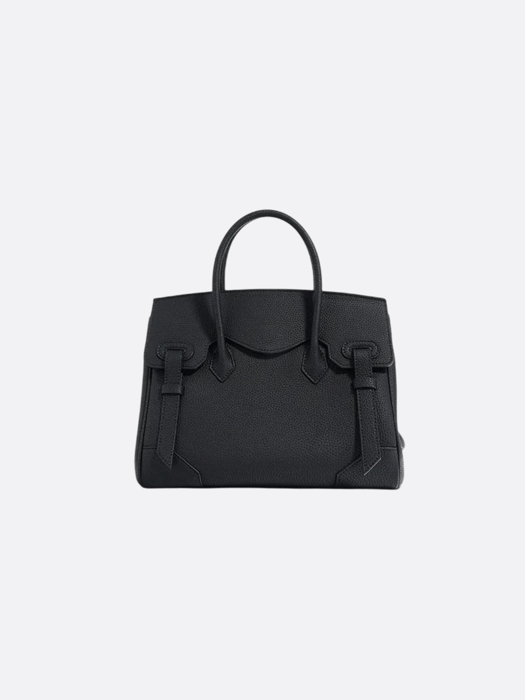 Luxury full - grain leather tote bag in camel – timeless and versatile fashion accessory - in Dark Night Black | Arvea Bags
