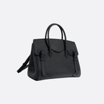 Luxury full - grain leather tote bag in camel – timeless and versatile fashion accessory - in Dark Night Black | Arvea Bags