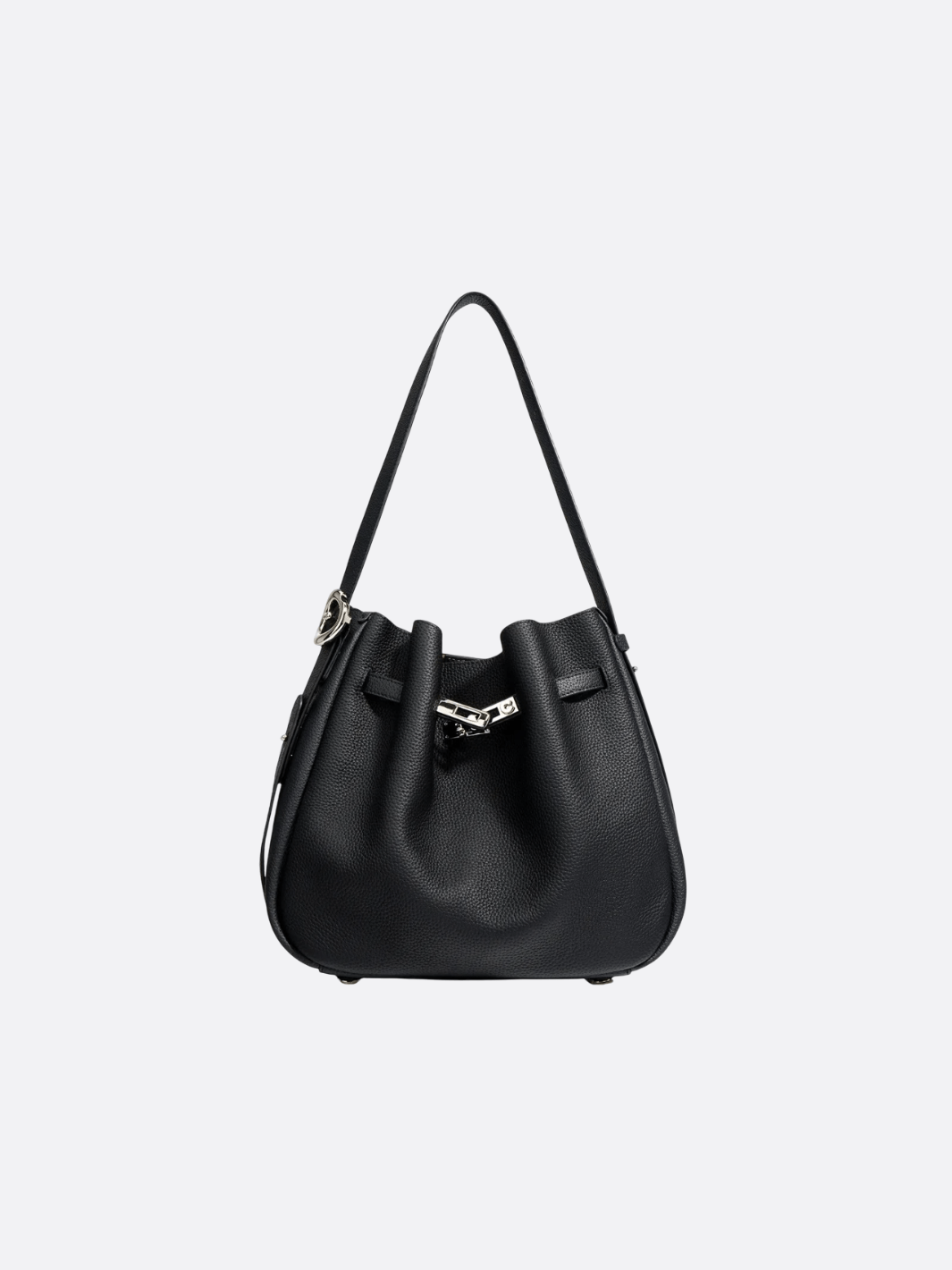 Luxury Leather Bucket Bag for Women – Sleek Structured Design - in Black | Arvea Bags
