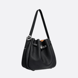Luxury Leather Bucket Bag for Women – Sleek Structured Design - in Black | Arvea Bags