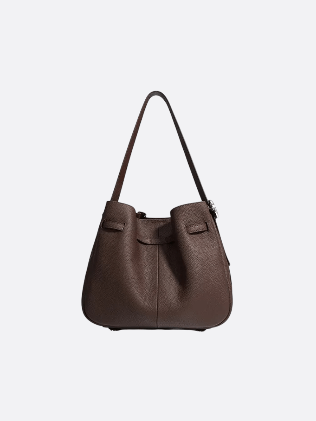 Luxury Leather Bucket Bag for Women – Sleek Structured Design - in Cappuccino | Arvea Bags