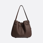 Luxury Leather Bucket Bag for Women – Sleek Structured Design - in Cappuccino | Arvea Bags