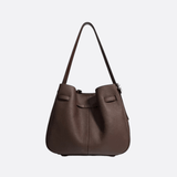 Luxury Leather Bucket Bag for Women – Sleek Structured Design - in Cappuccino | Arvea Bags