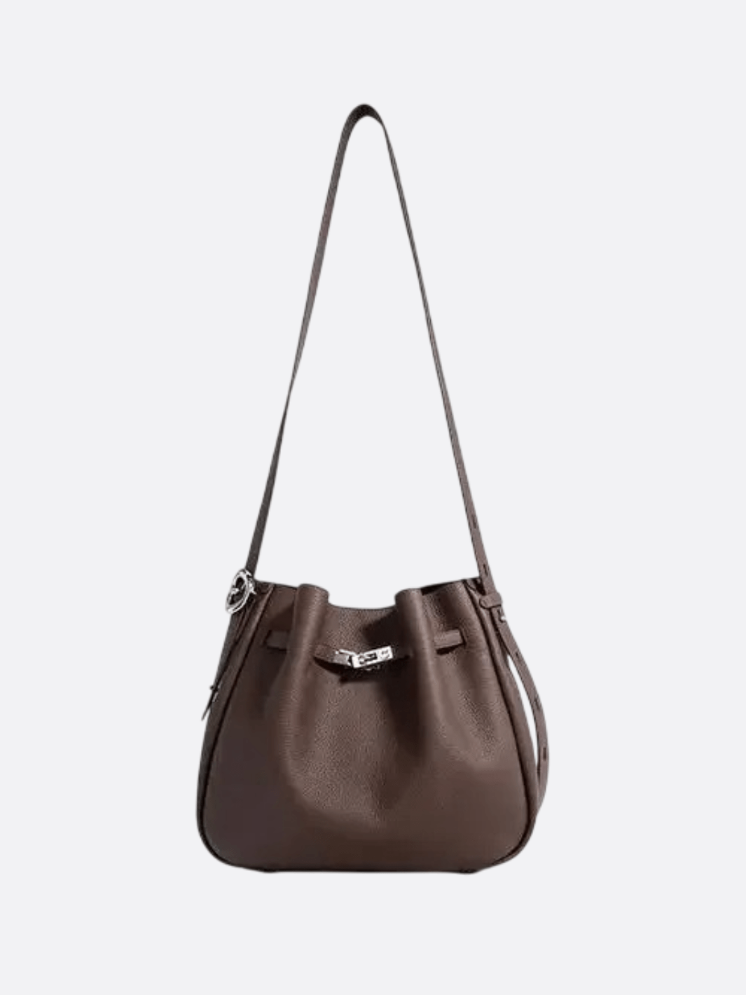 Luxury Leather Bucket Bag for Women – Sleek Structured Design - in Cappuccino | Arvea Bags