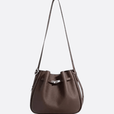 Luxury Leather Bucket Bag for Women – Sleek Structured Design - in Cappuccino | Arvea Bags