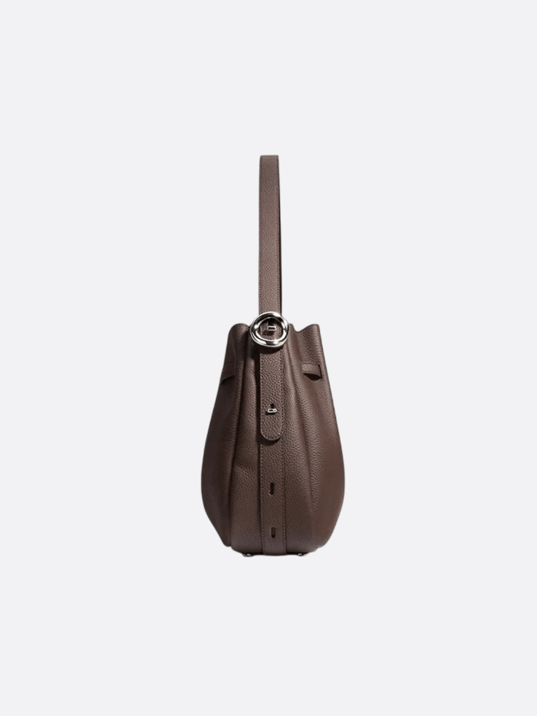 Luxury Leather Bucket Bag for Women – Sleek Structured Design - in Cappuccino | Arvea Bags