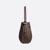 Luxury Leather Bucket Bag for Women – Sleek Structured Design - in Cappuccino | Arvea Bags