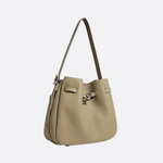 Luxury Leather Bucket Bag for Women – Sleek Structured Design - in Golden Brown | Arvea Bags