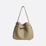 Luxury Leather Bucket Bag for Women – Sleek Structured Design - in Golden Brown | Arvea Bags
