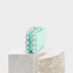 Luxury Pearl Acrylic Clutch – Elegant Evening Bag with Gold Chain - in Aqua Green | Arvea Bags