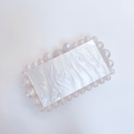 Luxury Pearl Acrylic Clutch – Elegant Evening Bag with Gold Chain - in Black | Arvea Bags