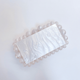 Luxury Pearl Acrylic Clutch – Elegant Evening Bag with Gold Chain - in Black | Arvea Bags