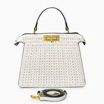 Luxury Tan Braided Leather Bag – Elegant Top Handle & Gold Twist Lock - in Light Beige | Arvea Bags