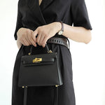 Luxury Top Handle Bag – Timeless Structured Designer Handbag for Women - in Black | Arvea Bags