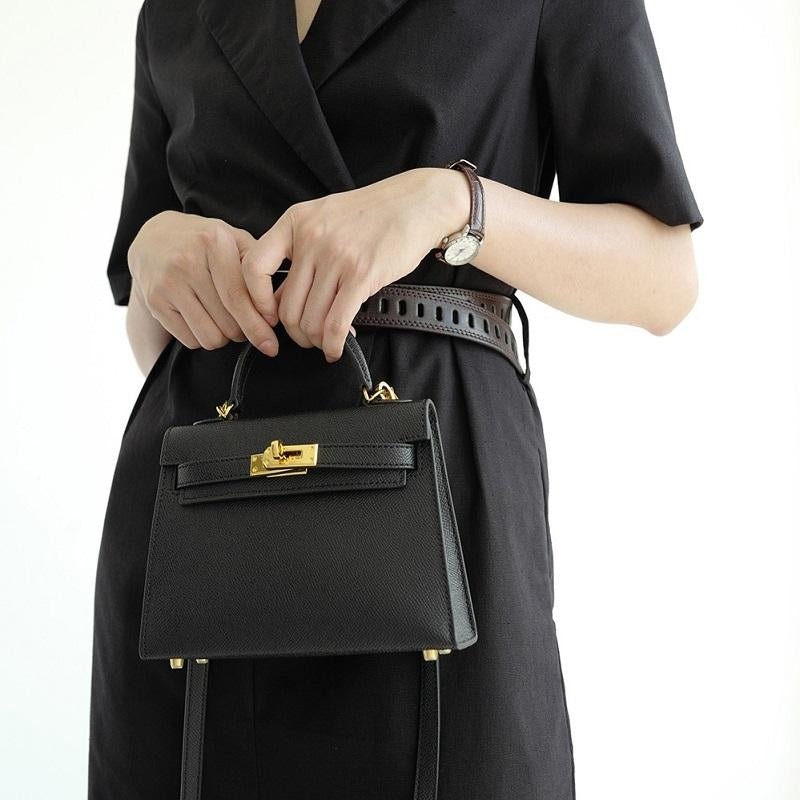 Luxury Top Handle Bag – Timeless Structured Designer Handbag for Women - in Black | Arvea Bags