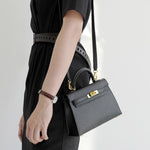 Luxury Top Handle Bag – Timeless Structured Designer Handbag for Women - in Black | Arvea Bags