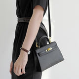 Luxury Top Handle Bag – Timeless Structured Designer Handbag for Women - in Black | Arvea Bags