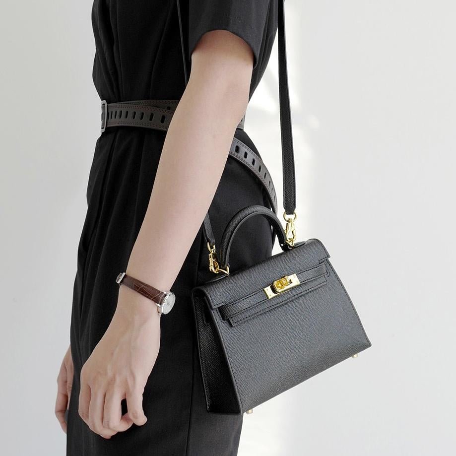 Luxury Top Handle Bag – Timeless Structured Designer Handbag for Women - in Black | Arvea Bags