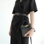 Luxury Top Handle Bag – Timeless Structured Designer Handbag for Women - in Black | Arvea Bags