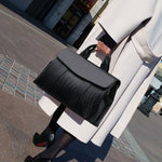 Lyla Luxury Black Woven Leather Tote Bag for Women - in Black | Arvea Bags