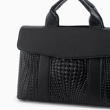 Lyla Luxury Black Woven Leather Tote Bag for Women - in Black | Arvea Bags