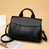 Lyla Luxury Black Woven Leather Tote Bag for Women - in Black | Arvea Bags