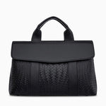 Lyla Luxury Black Woven Leather Tote Bag for Women - in Black | Arvea Bags