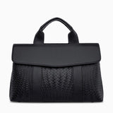 Lyla Luxury Black Woven Leather Tote Bag for Women - in Black | Arvea Bags