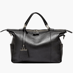 Madeline | Brown Leather Weekender Tote – Chic & Spacious - in Black | Arvea Bags