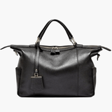 Madeline | Brown Leather Weekender Tote – Chic & Spacious - in Black | Arvea Bags