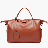 Madeline | Brown Leather Weekender Tote – Chic & Spacious - in Brown | Arvea Bags