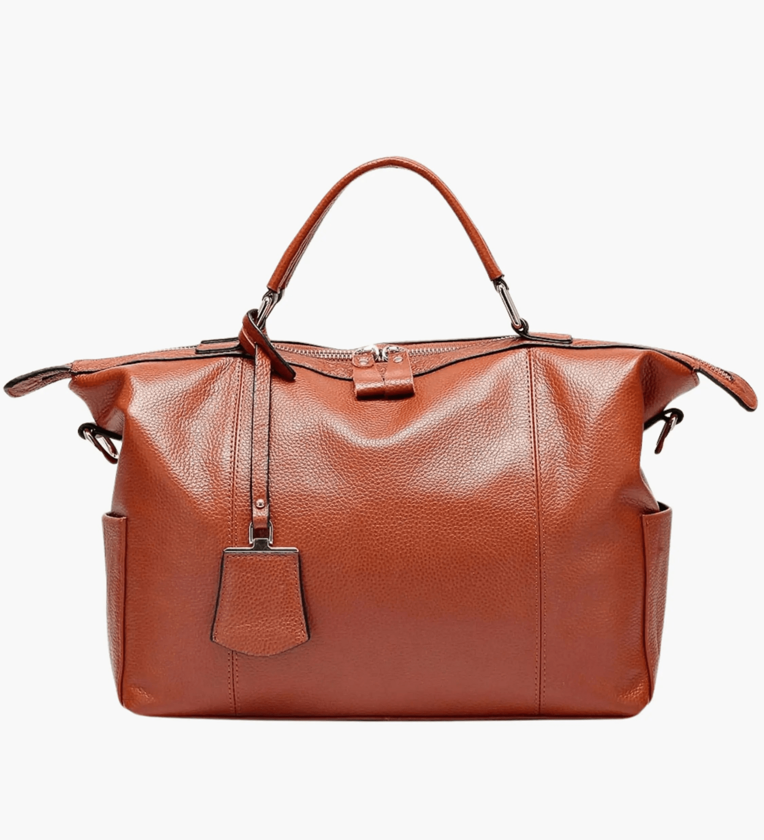 Madeline | Brown Leather Weekender Tote – Chic & Spacious - in Brown | Arvea Bags