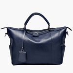Madeline | Brown Leather Weekender Tote – Chic & Spacious - in Navy Blue | Arvea Bags