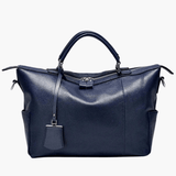 Madeline | Brown Leather Weekender Tote – Chic & Spacious - in Navy Blue | Arvea Bags