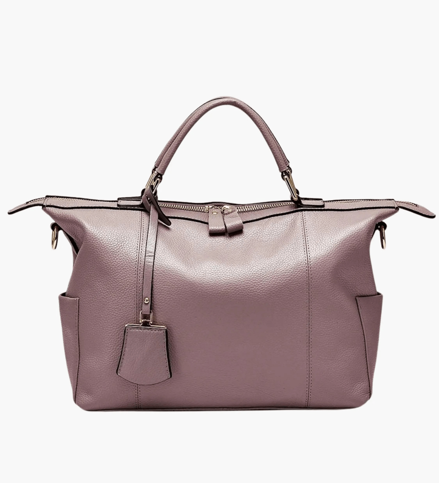 Madeline | Brown Leather Weekender Tote – Chic & Spacious - in Purple | Arvea Bags